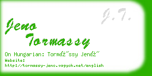 jeno tormassy business card